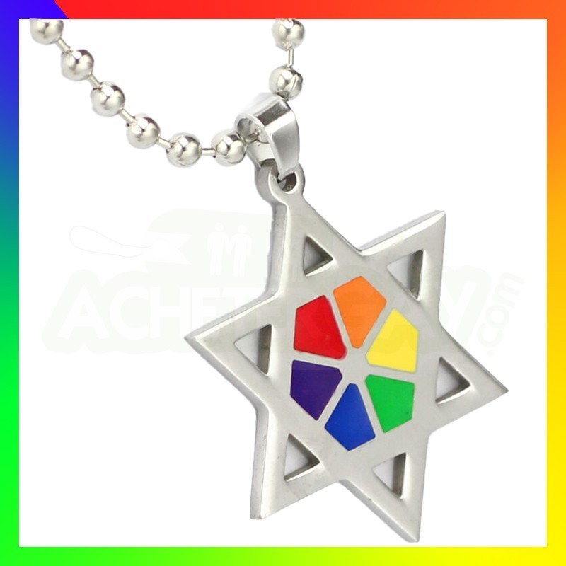 pendentif judaïque couleurs LGBT
