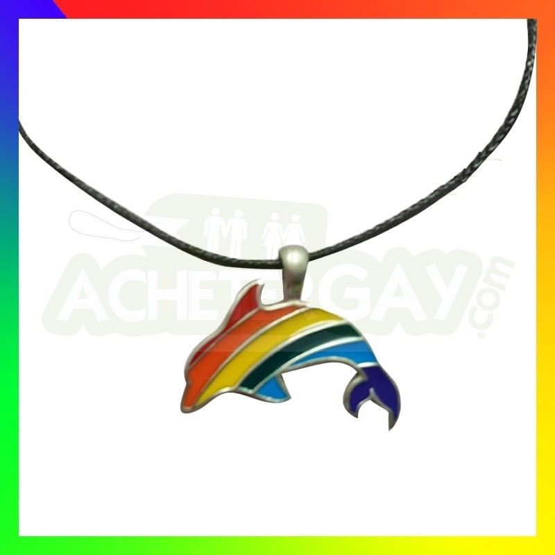 collier dauphin rainbow